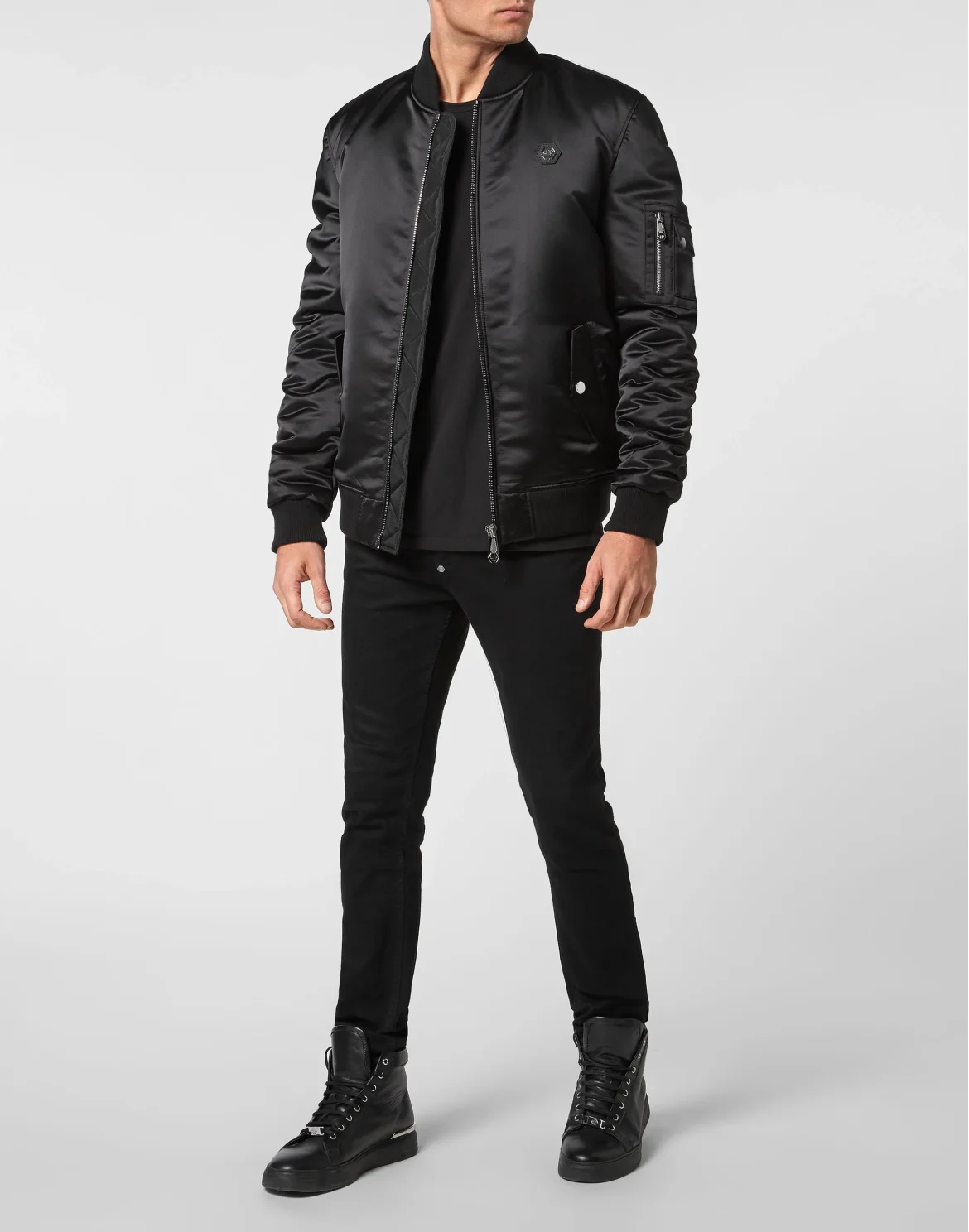 Satin Top Gun Bomber Hexagon, цвет: Черный