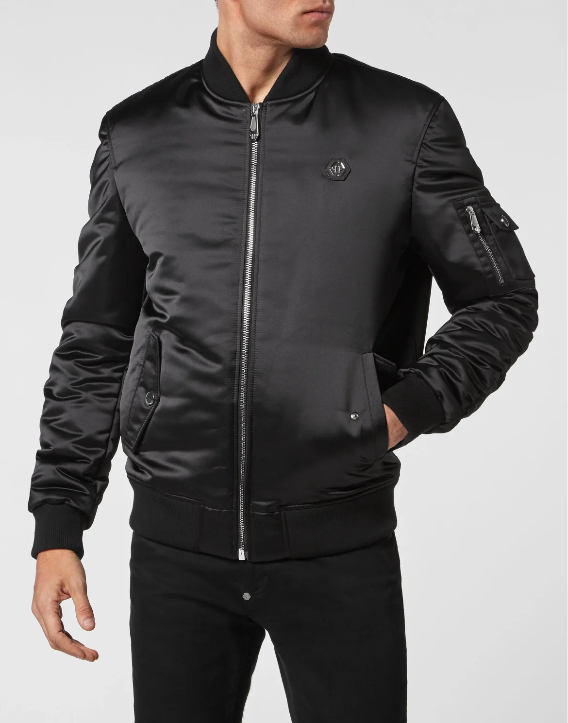 Satin Top Gun Bomber Hexagon, цвет: Черный