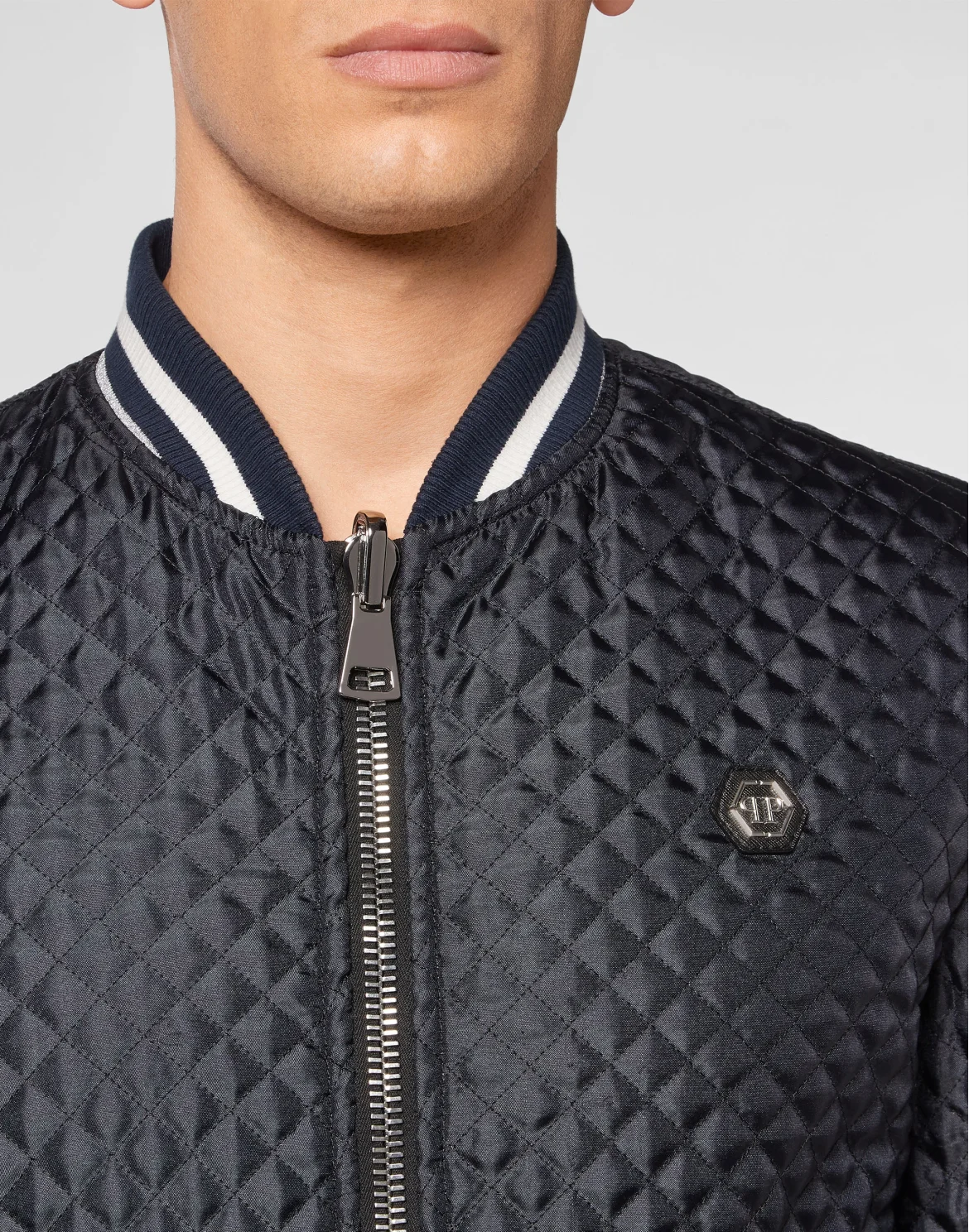 Silk Satin Bomber Skull, цвет: Синий