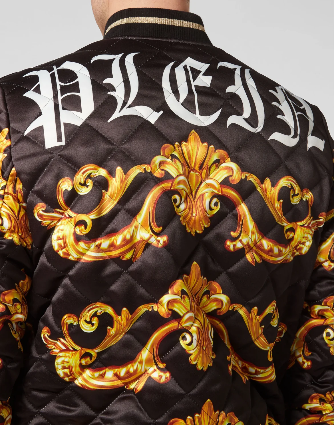 REVERSIBLE  BAROQUE SILK  BOMBER, цвет: Черный