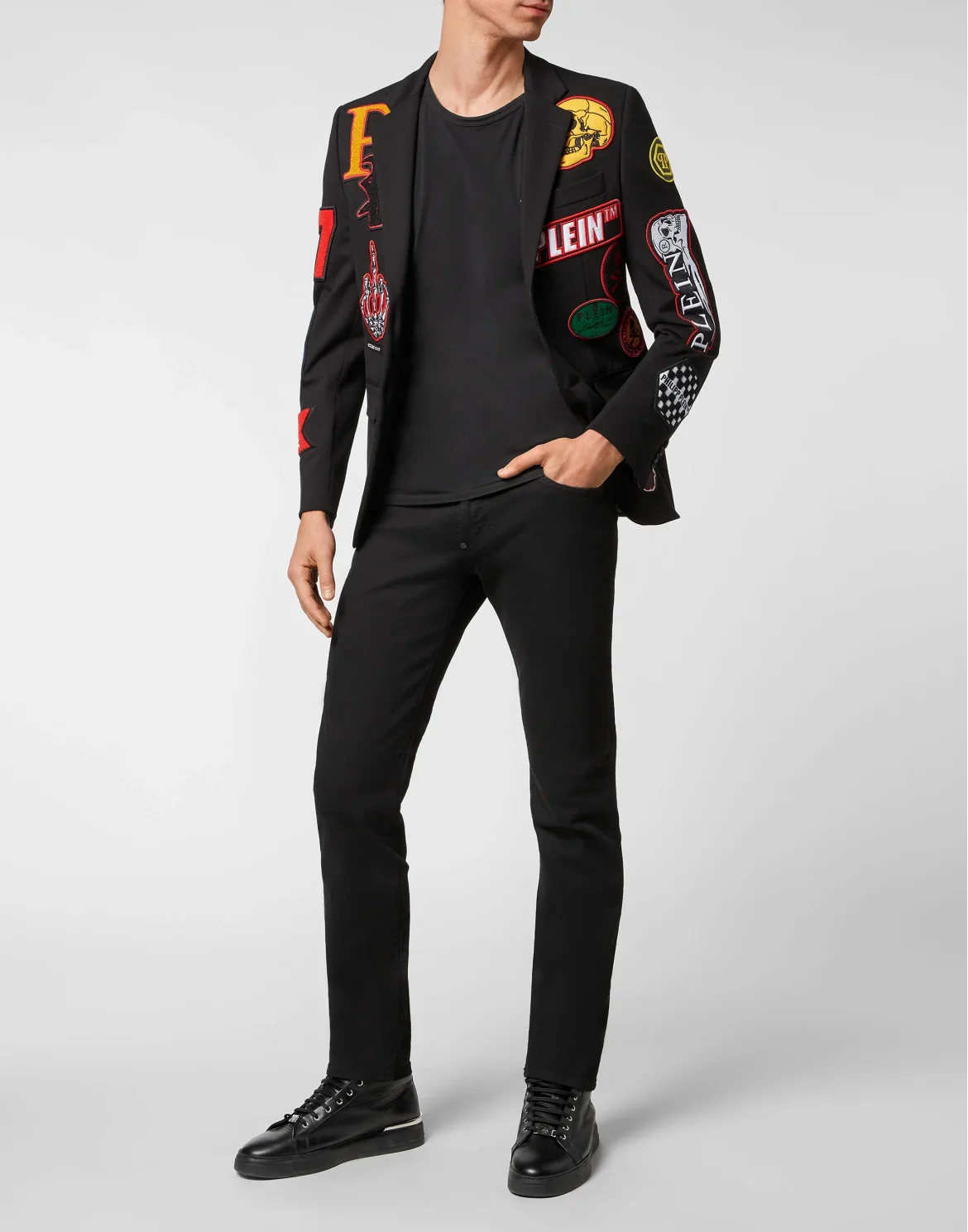 Blazer Gigolò fit Patches, цвет: Черный