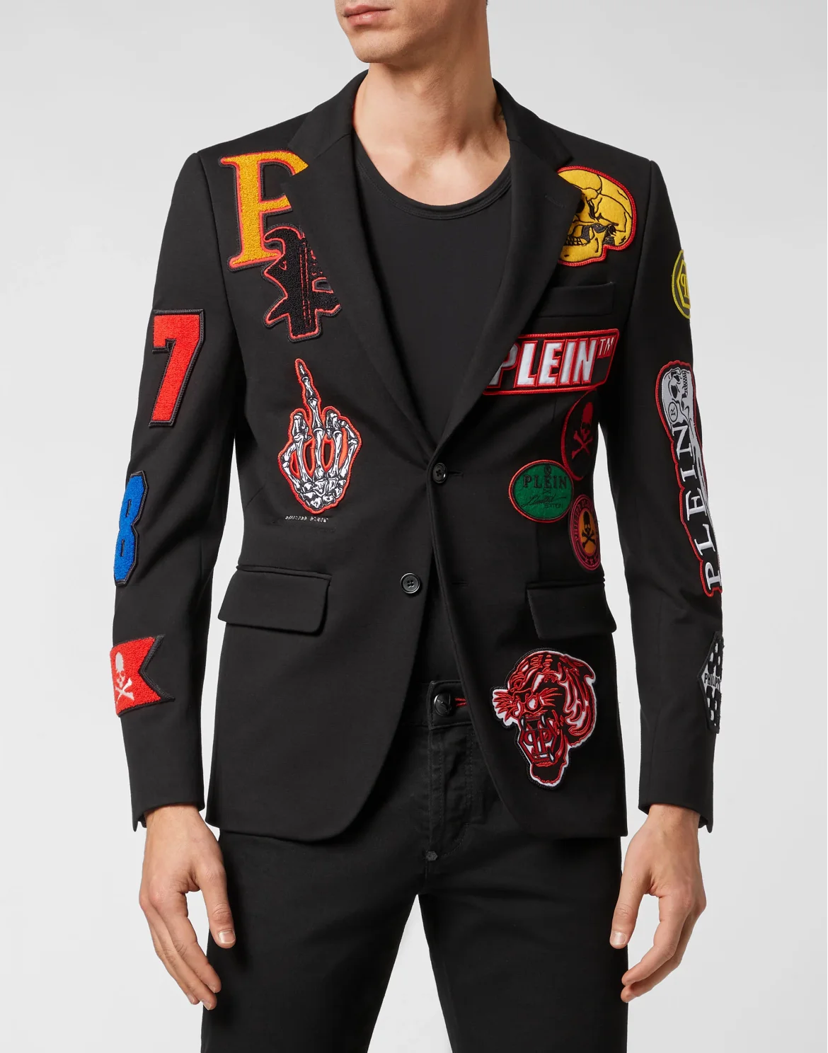 Blazer Gigolò fit Patches, цвет: Черный