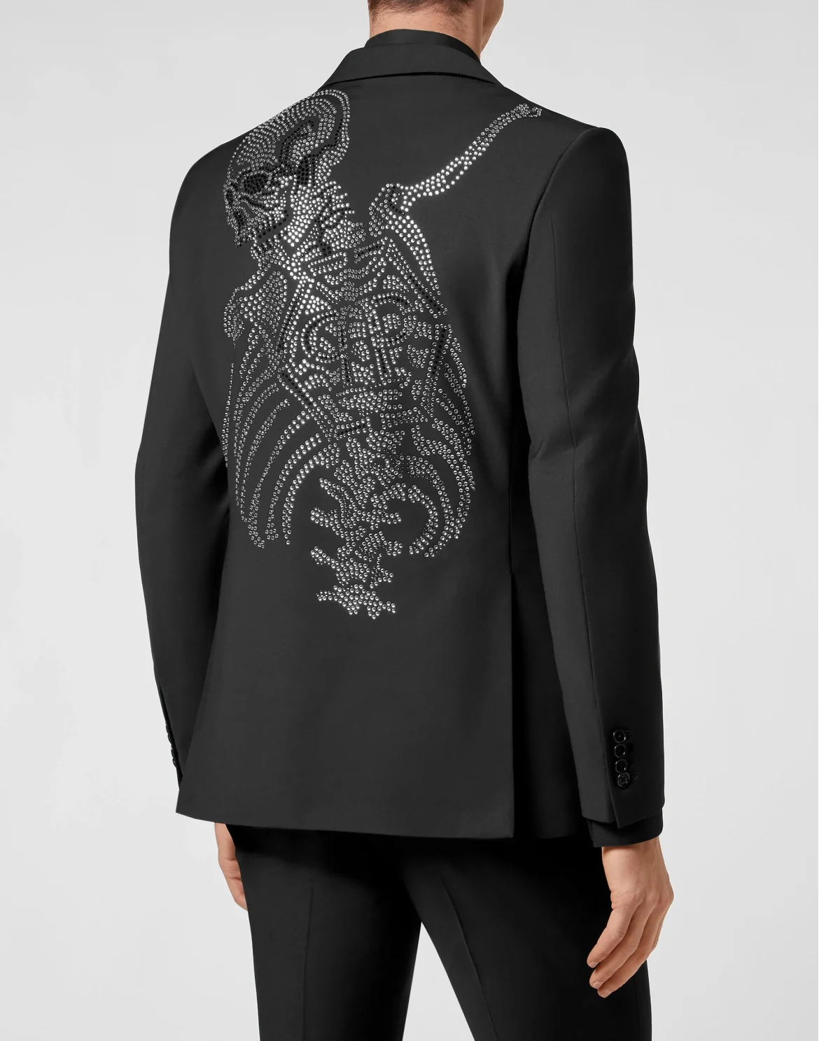 Wool Blazer Gigolò fit Crystal Skull with Crystals, цвет: Черный