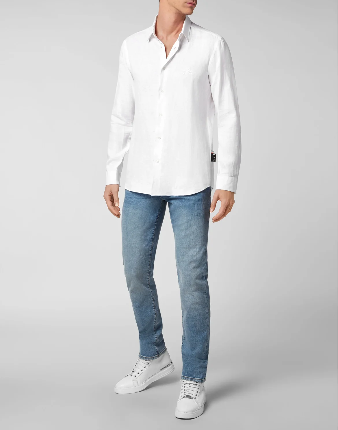 Shirt Sugar Daddy Cut LS Skull, цвет: Белый