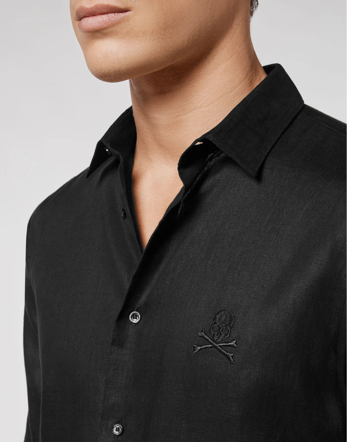 Shirt Sugar Daddy Cut LS Skull, цвет: Черный