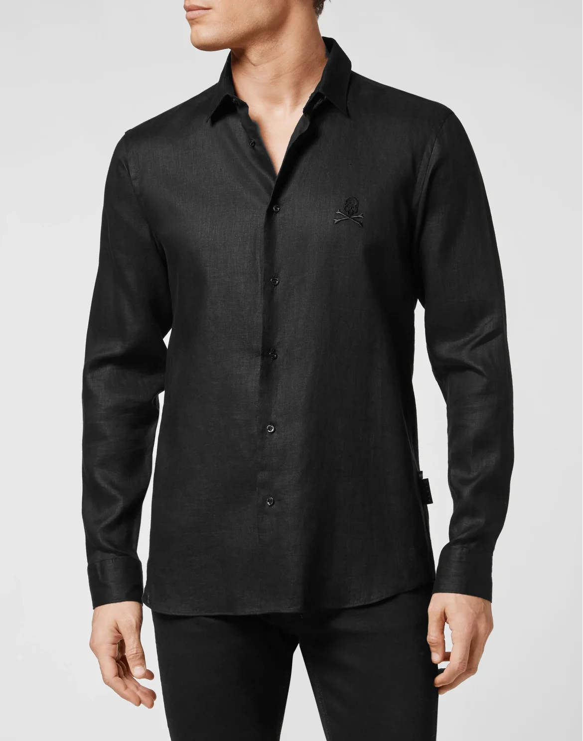 Shirt Sugar Daddy Cut LS Skull, цвет: Черный