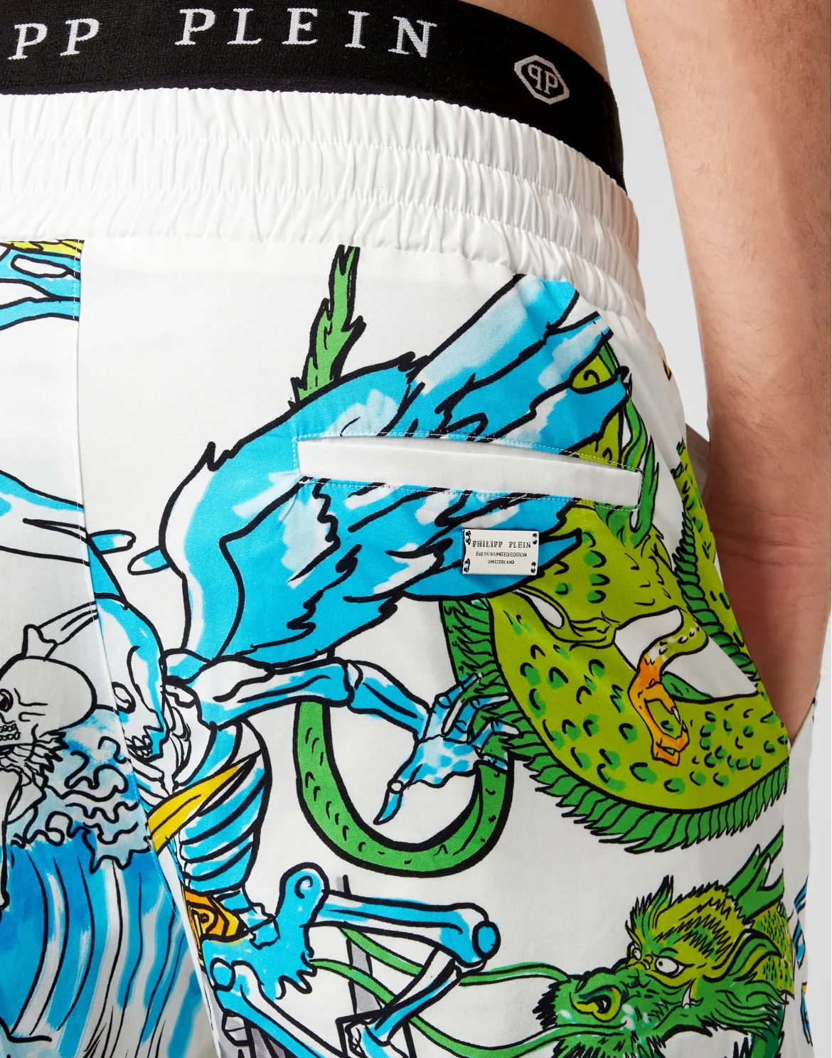 Cotton Short Trousers Skeleton tattoo, цвет: Белый