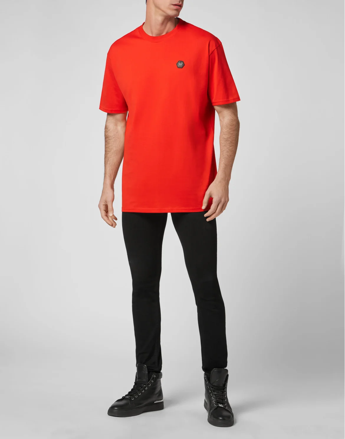 T-shirt Round Neck SS Iconic Plein, цвет: Красный