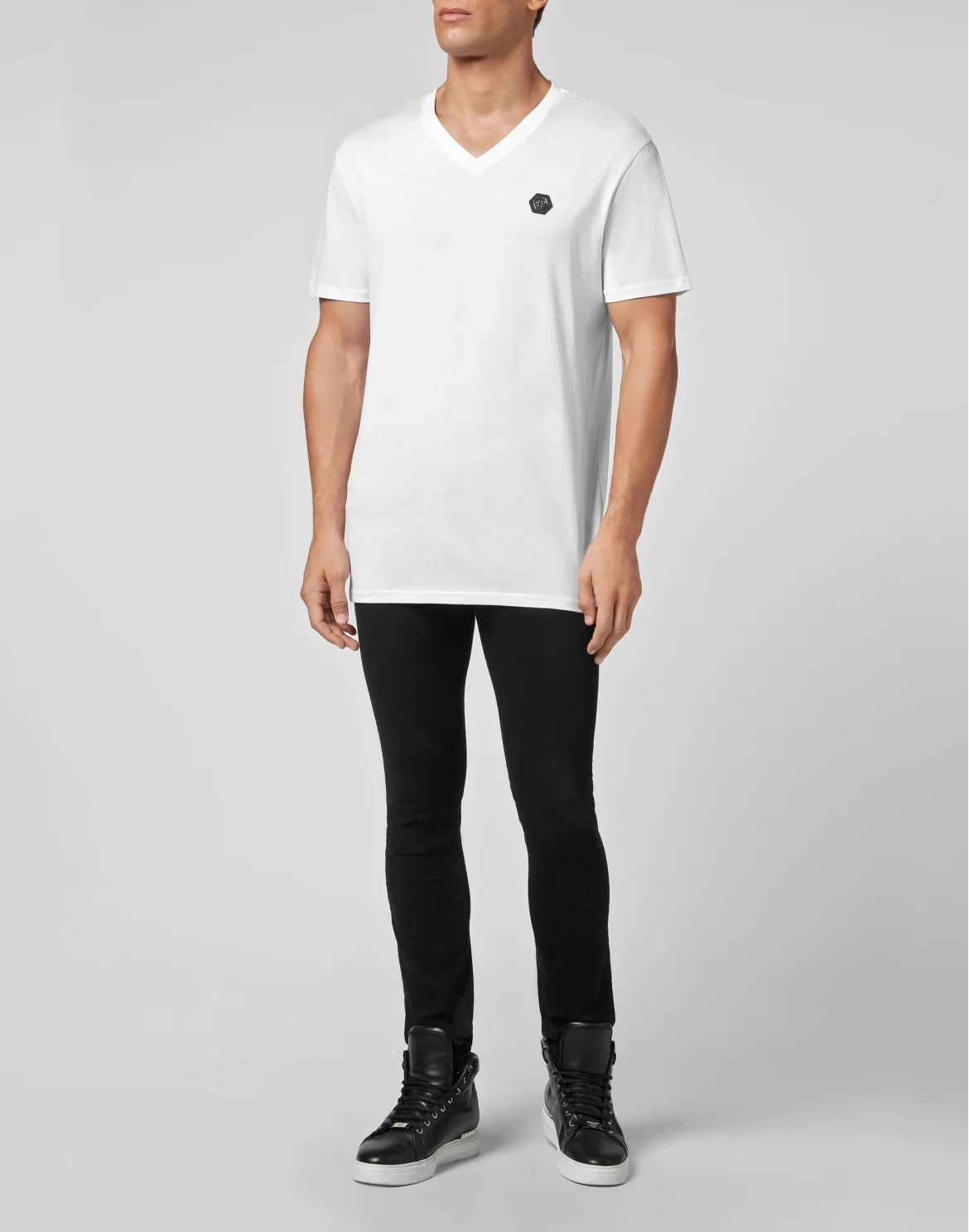 T-shirt V-Neck SS Iconic Plein, цвет: Белый