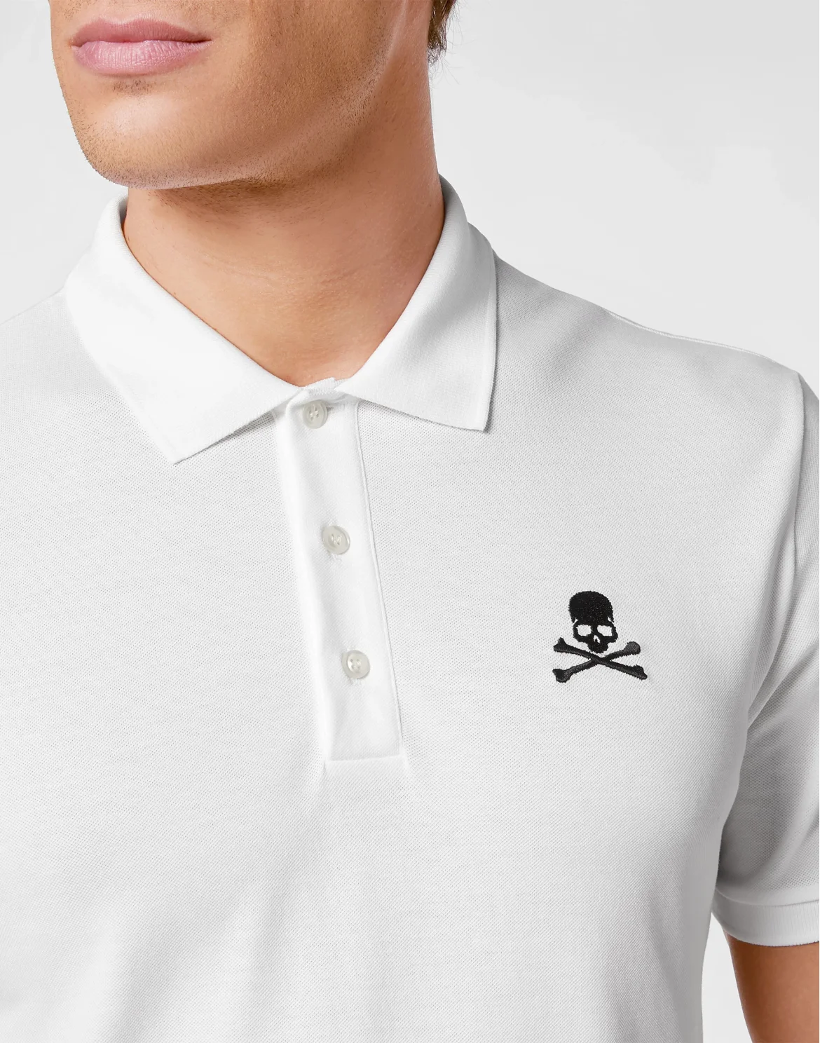Slim Fit Polo shirt SS Skull, цвет: Белый