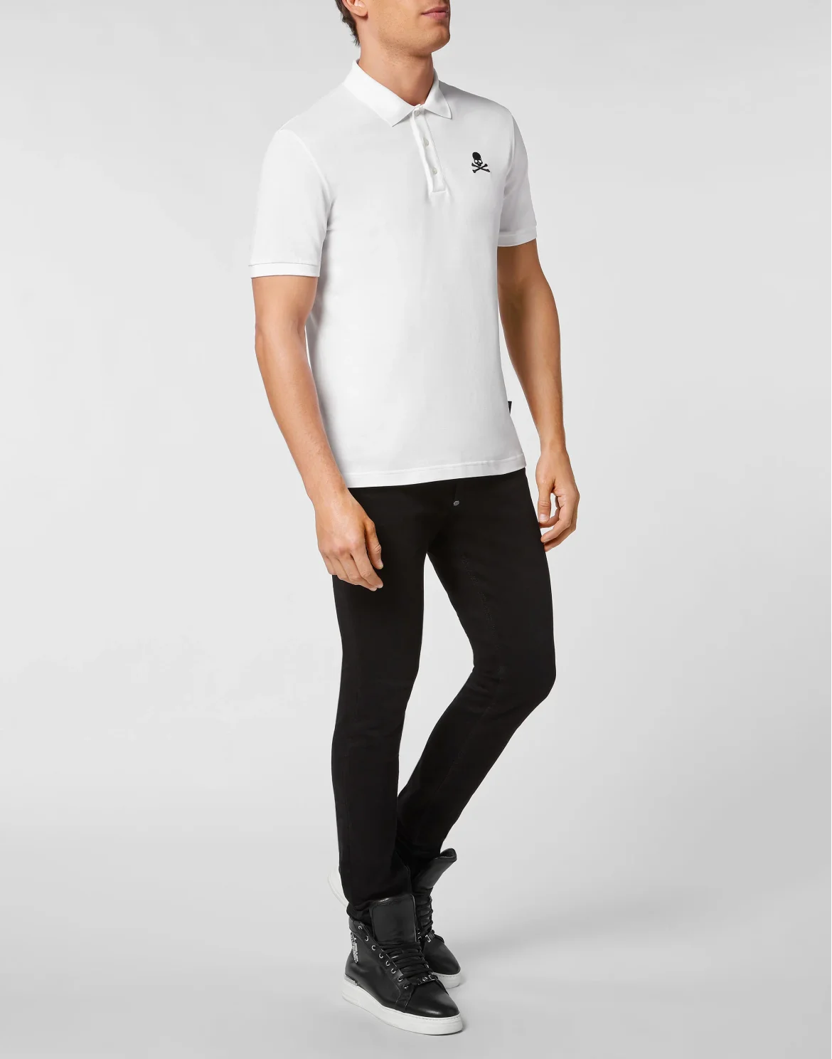 Slim Fit Polo shirt SS Skull, цвет: Белый