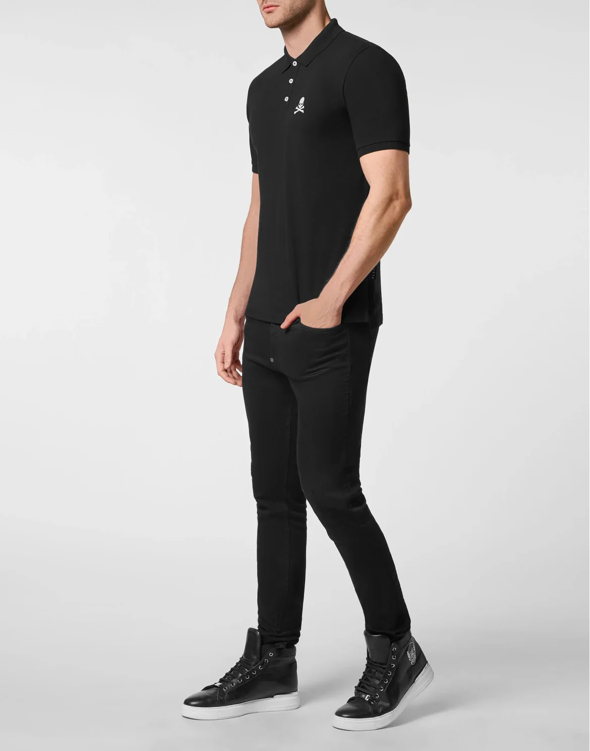 Slim Fit Polo shirt SS Skull, цвет: Черный