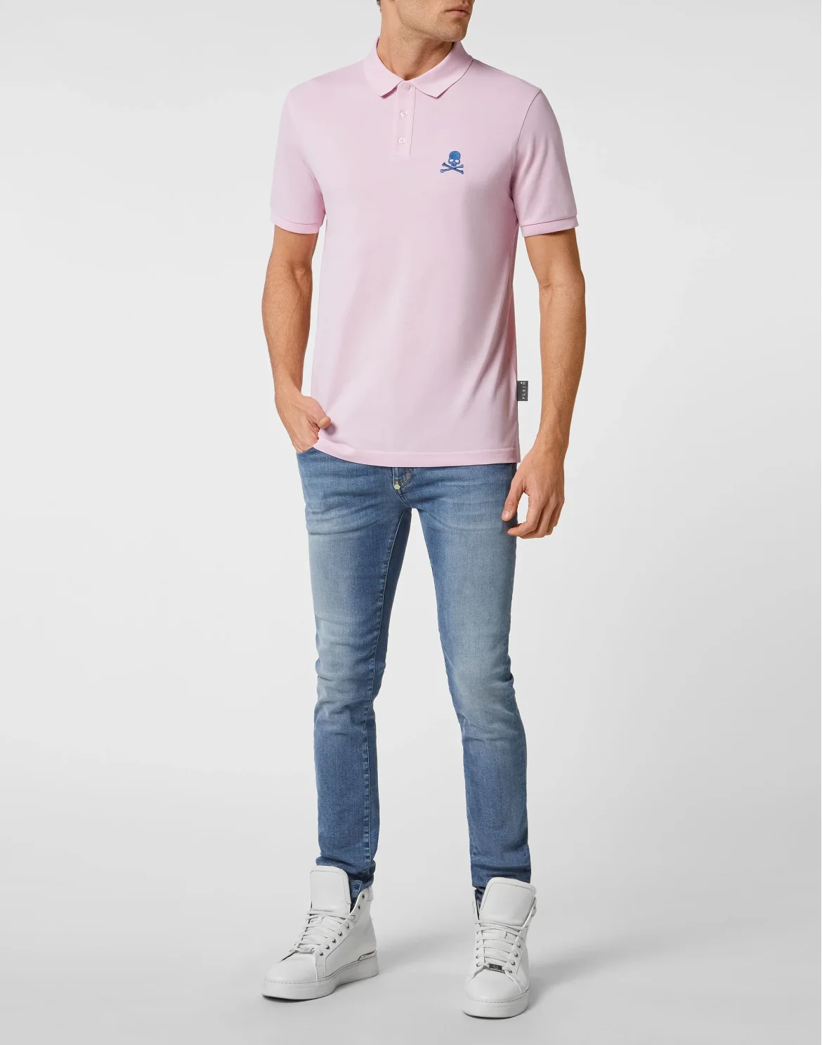 Slim Fit Polo shirt SS Skull, цвет: Розовый