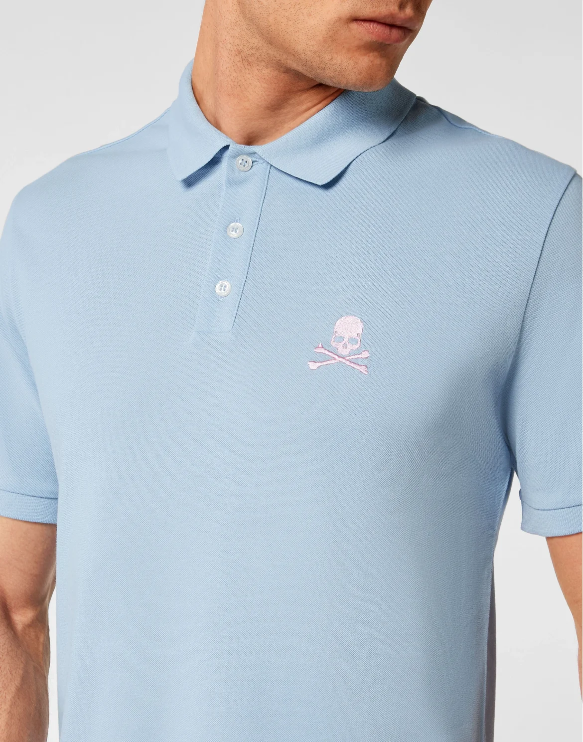 Slim Fit Polo shirt SS Skull, цвет: Голубой