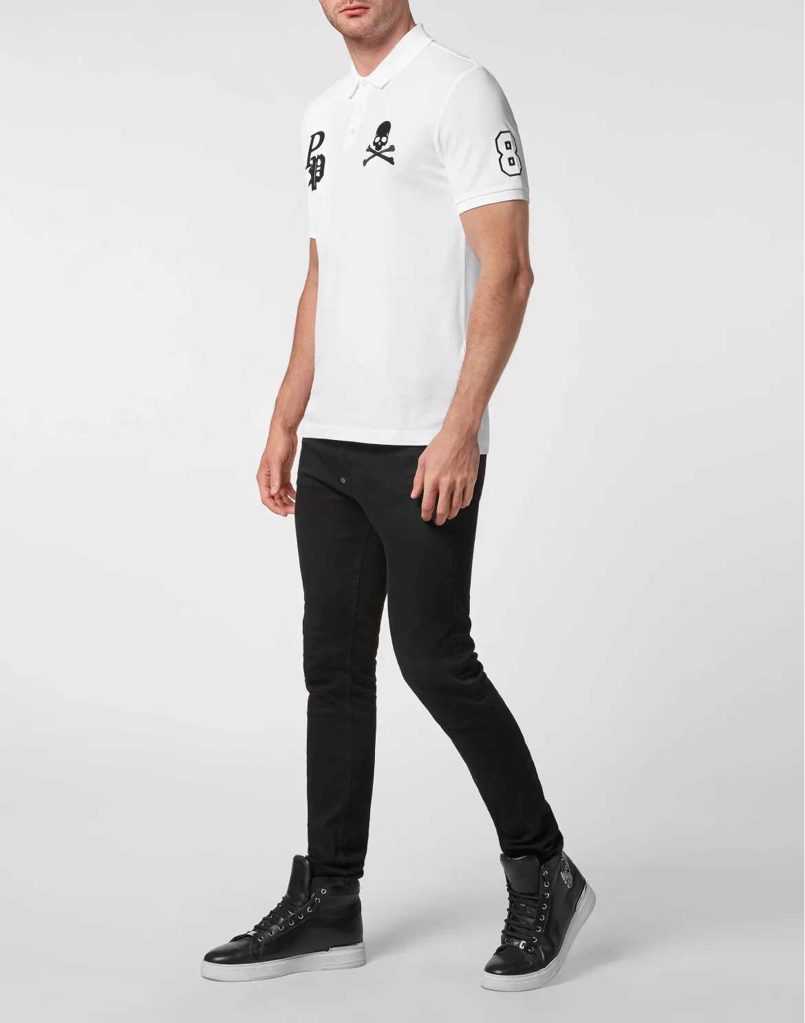 Slim Fit Polo shirt SS Skull and Plein, цвет: Белый