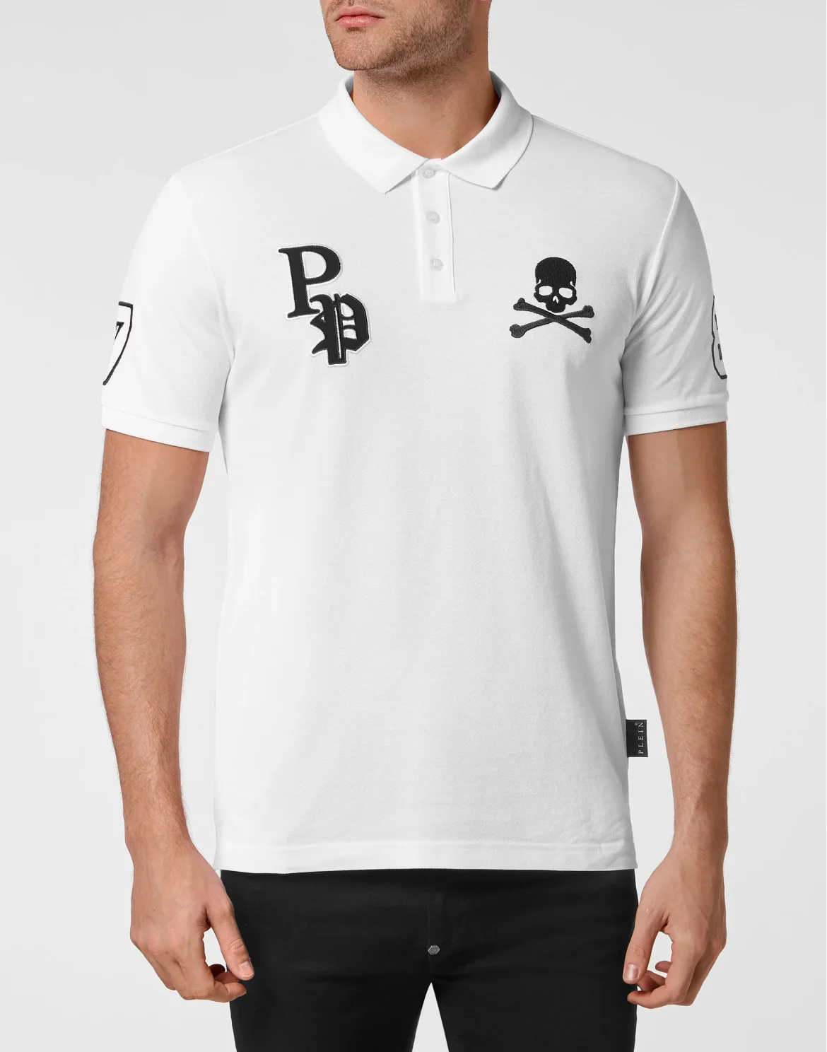 Slim Fit Polo shirt SS Skull and Plein, цвет: Белый