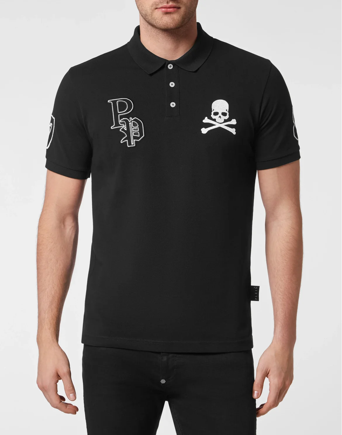 Slim Fit Polo shirt SS Skull and Plein, цвет: Черный