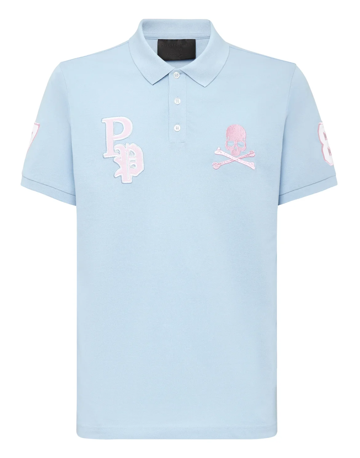 Slim Fit Polo shirt SS Skull and Plein, цвет: Голубой