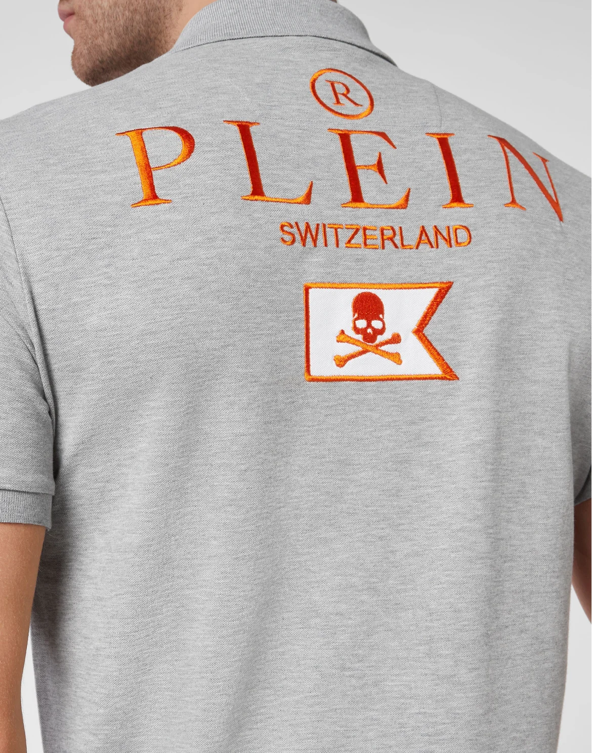 Slim Fit Polo shirt SS Skull and Plein, цвет: Серый