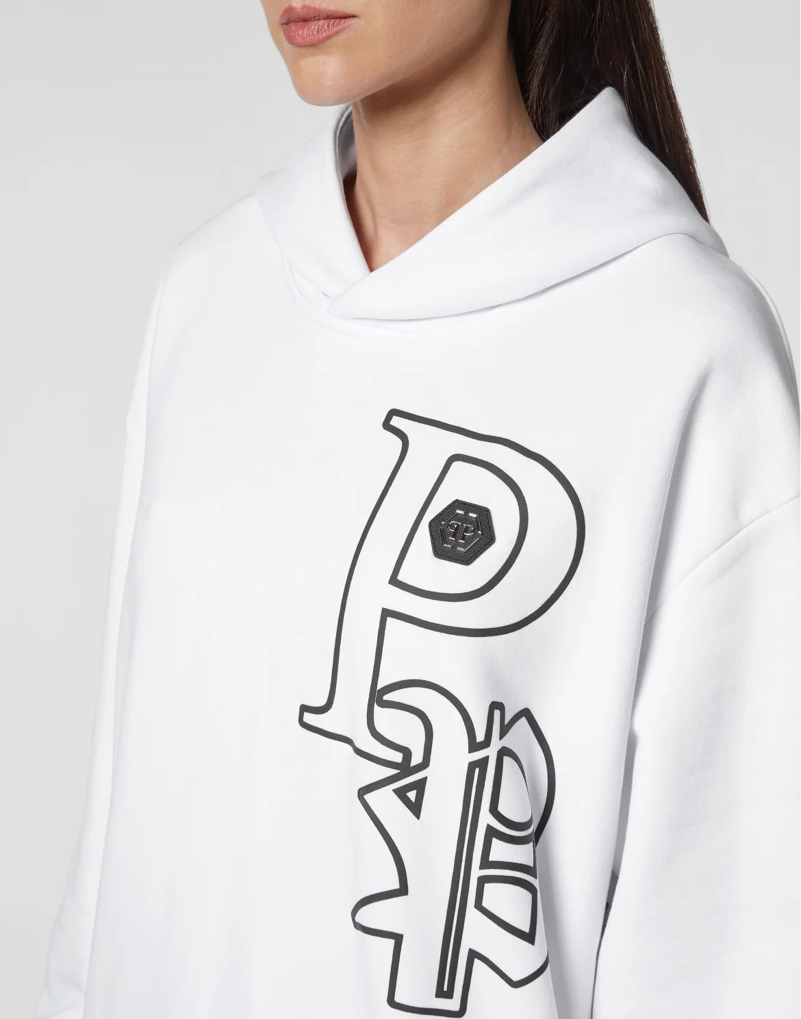 Hoodie Sweatshirt Gothic Plein, цвет: Белый