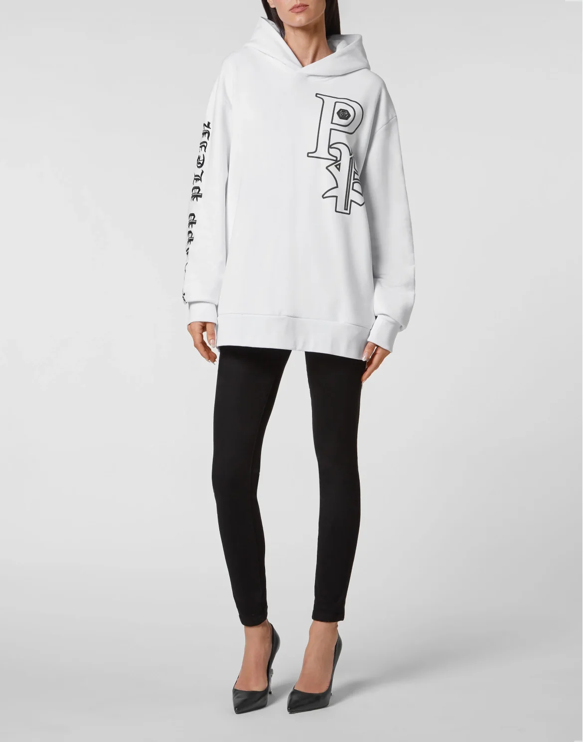 Hoodie Sweatshirt Gothic Plein, цвет: Белый