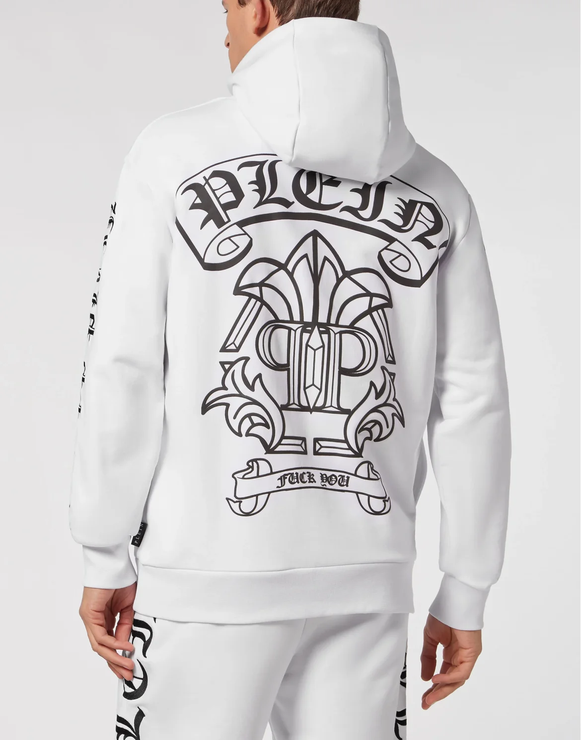 Hoodie Sweatshirt Gothic Plein, цвет: Белый