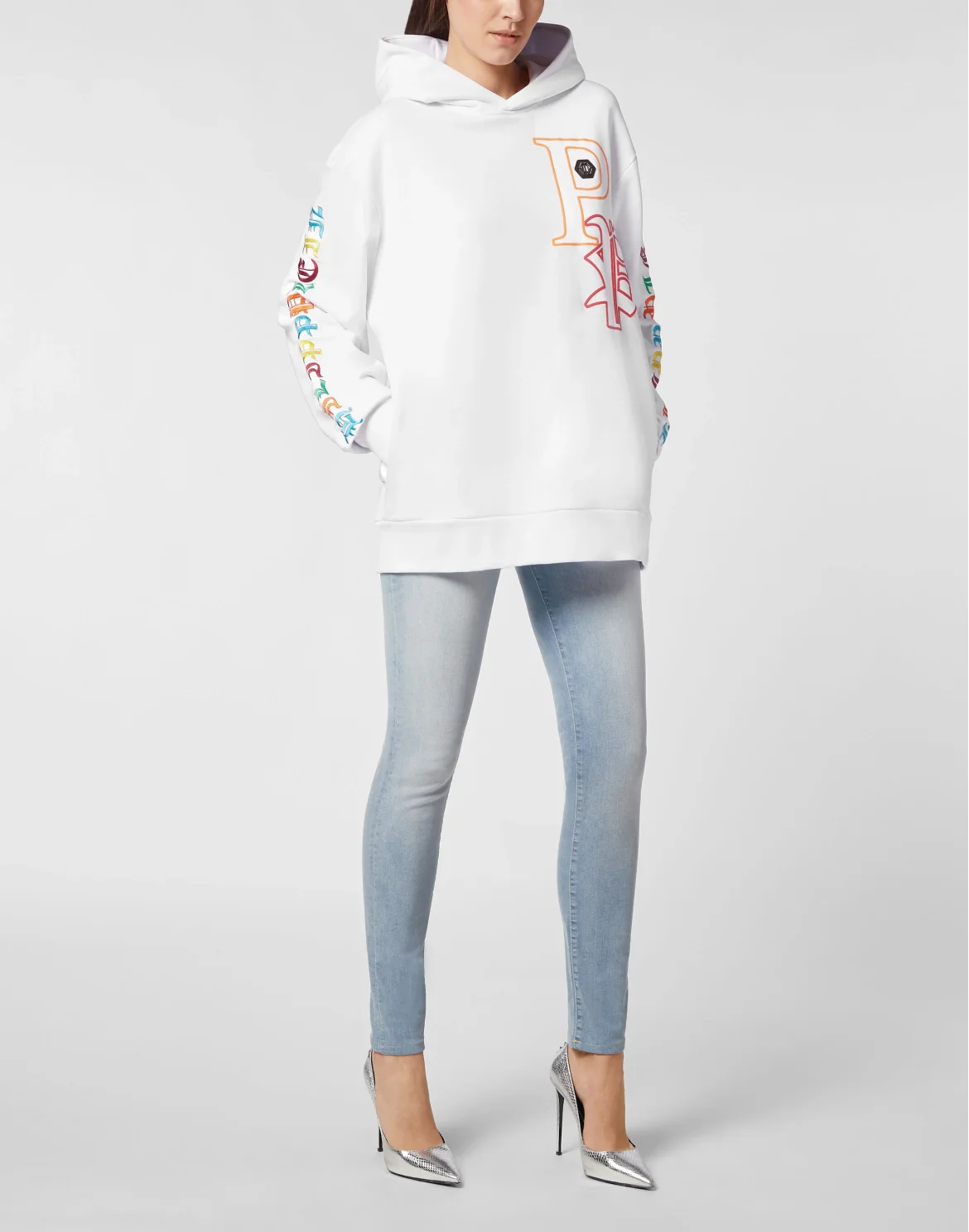 Hoodie Sweatshirt Gothic Plein, цвет: Белый