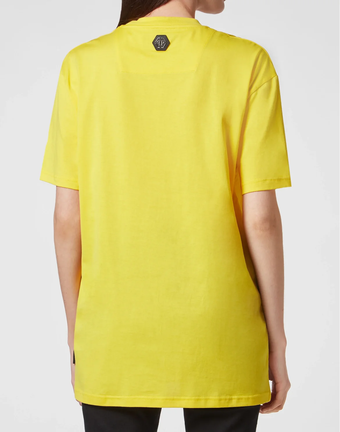 T-shirt Round Neck SS Flock print Hexagon, цвет: Желтый