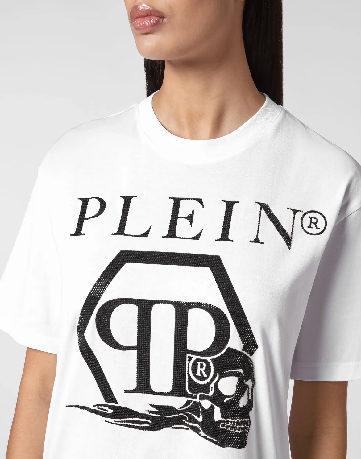 T-shirt Round Neck SS Skull and Plein, цвет: Белый