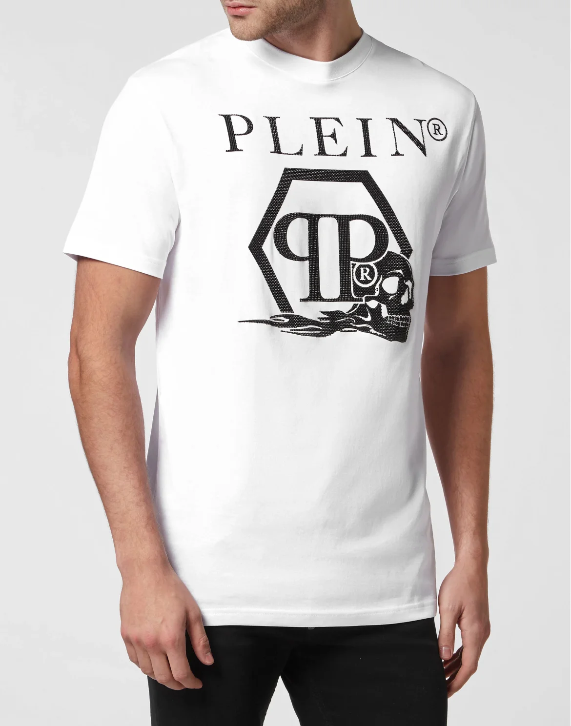 T-shirt Round Neck SS Skull and Plein, цвет: Белый