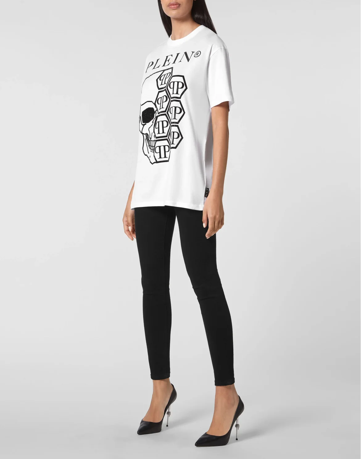 T-shirt Round Neck SS Skull and Plein, цвет: Белый