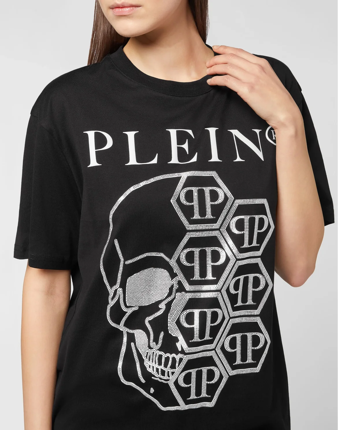 T-shirt Round Neck SS Skull and Plein, цвет: Черный
