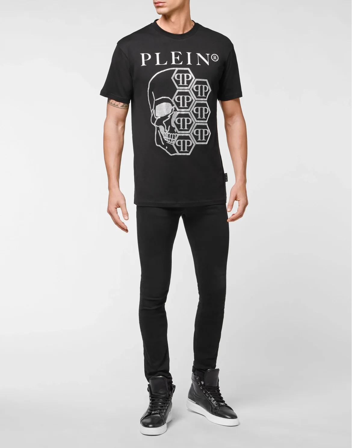 T-shirt Round Neck SS Skull and Plein, цвет: Черный