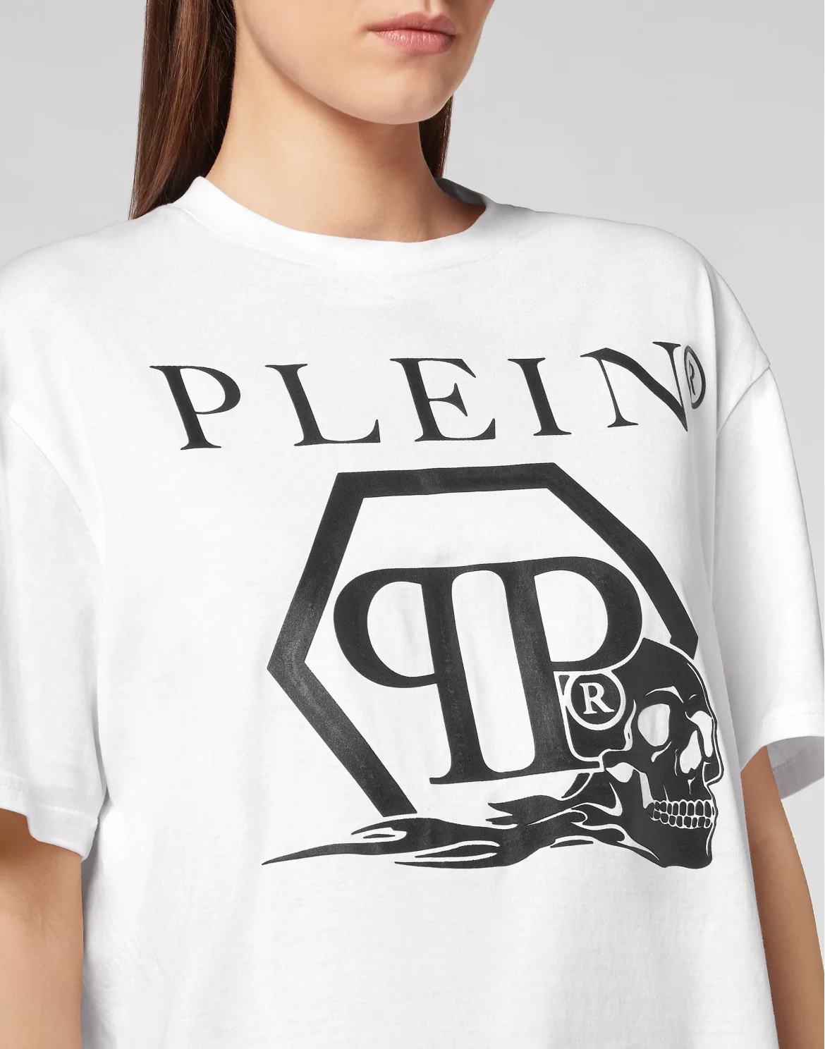 T-shirt Round Neck SS Skull and Plein, цвет: Белый