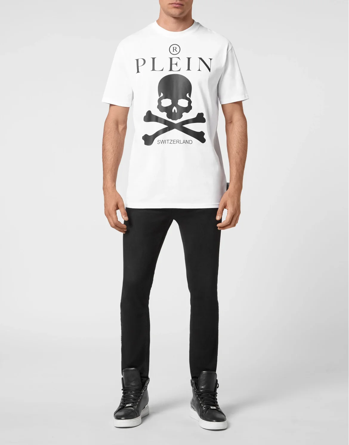 T-shirt Round Neck SS Skull and Plein, цвет: Белый