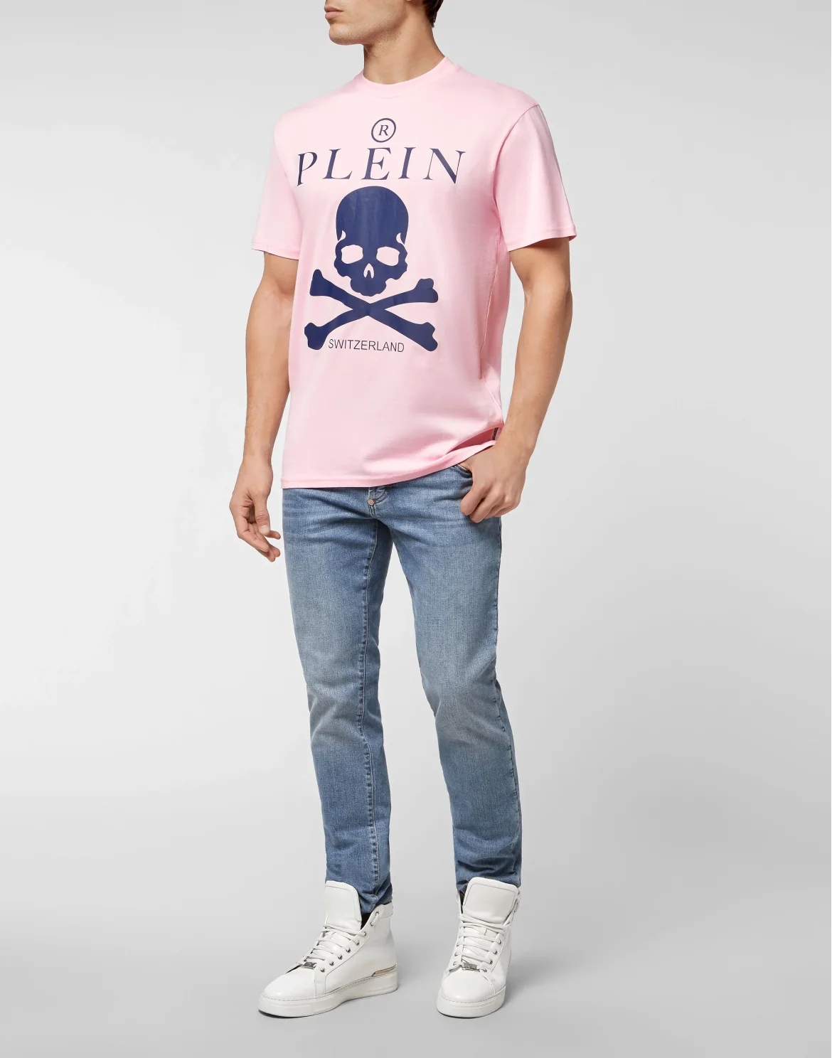 T-shirt Round Neck SS Skull and Plein, цвет: Розовый
