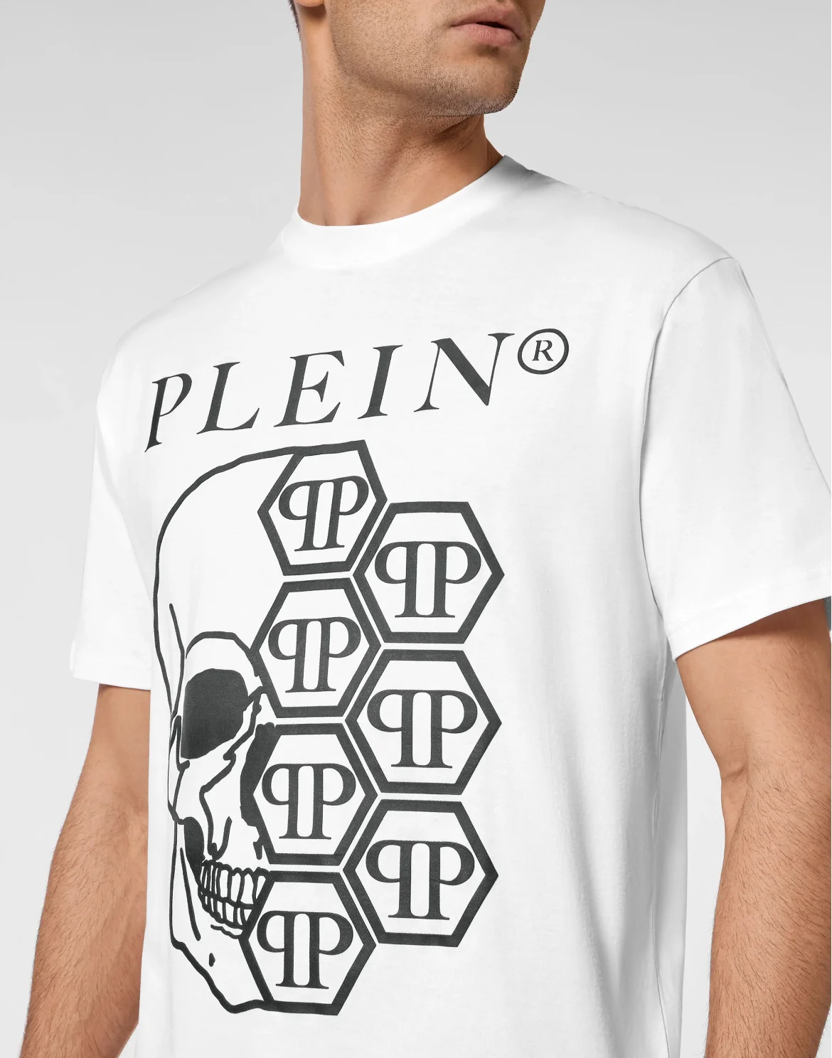 T-shirt Round Neck SS Skull and Plein, цвет: Белый