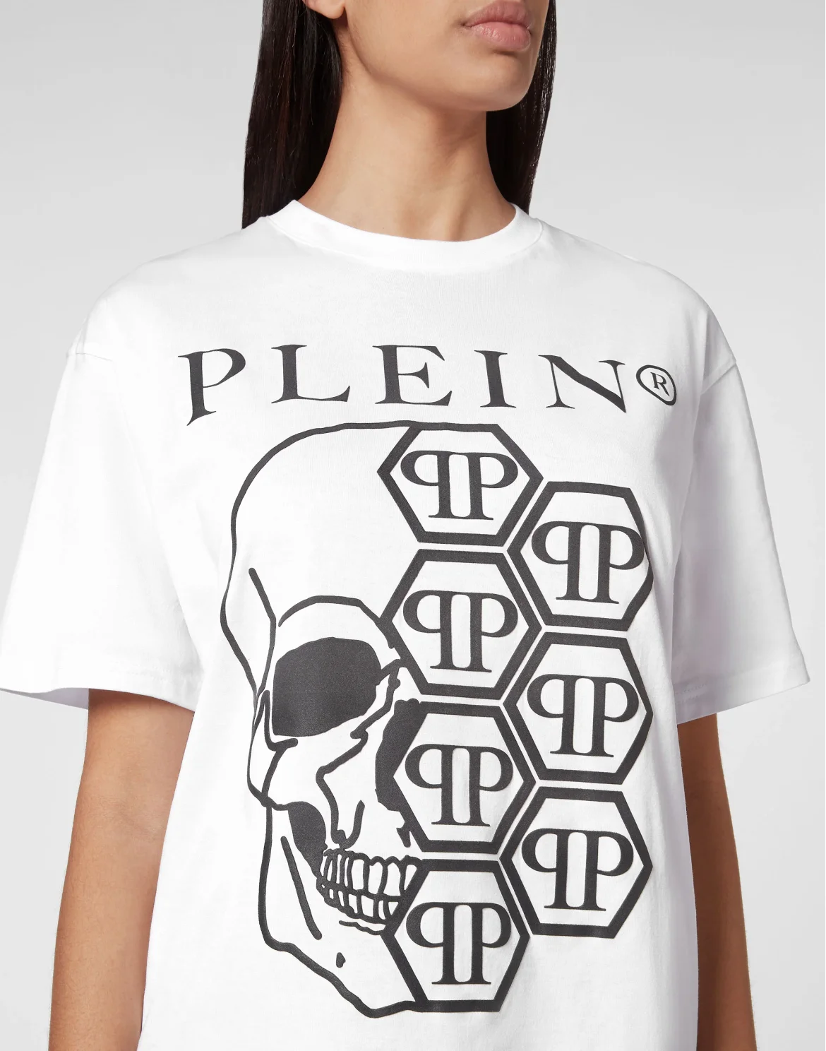 T-shirt Round Neck SS Skull and Plein, цвет: Белый