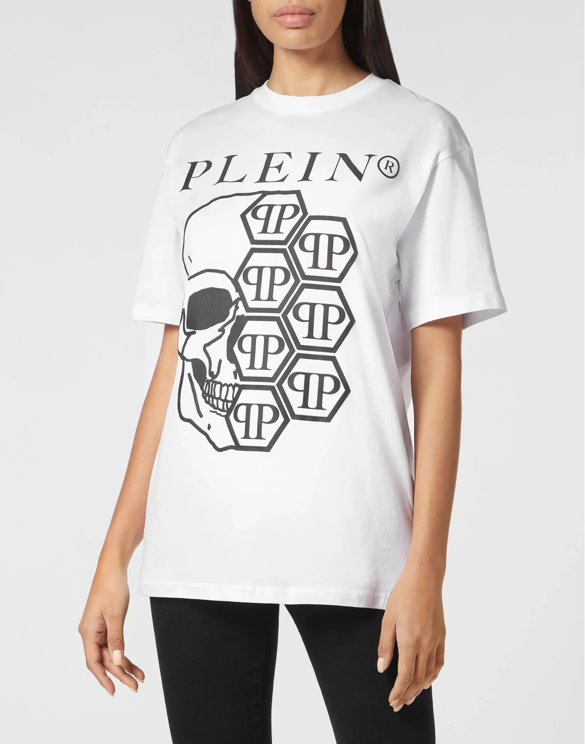 T-shirt Round Neck SS Skull and Plein, цвет: Белый