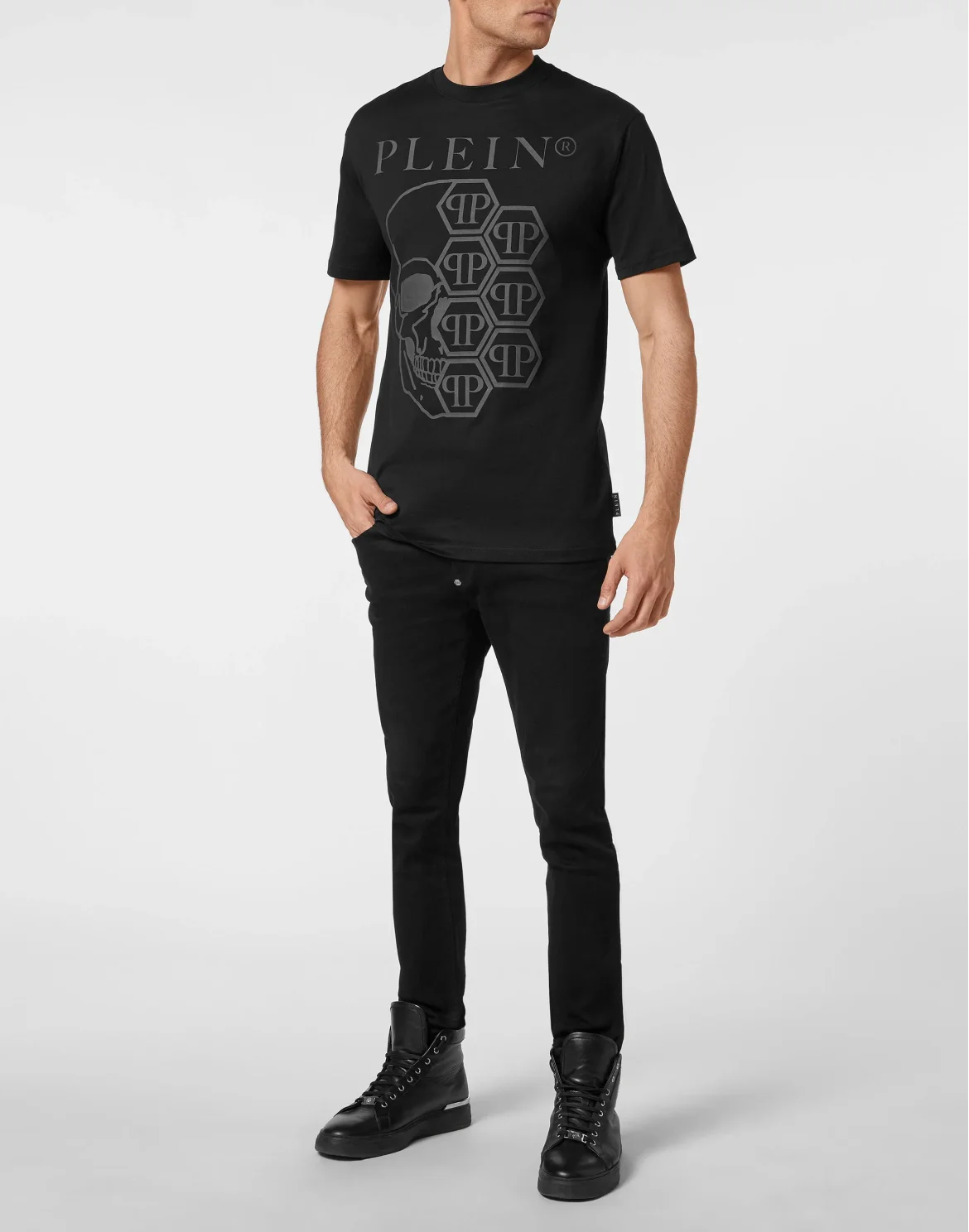 T-shirt Round Neck SS Skull and Plein, цвет: Черный