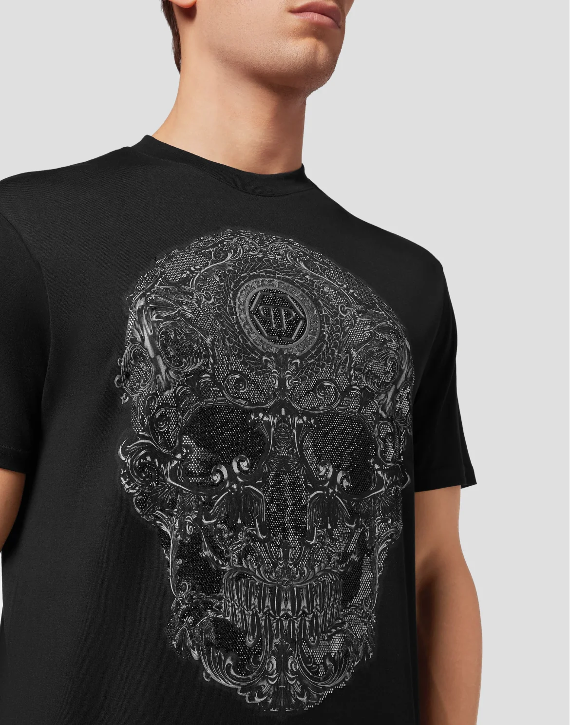 T-shirt Round Neck SS Baroque, цвет: Черный