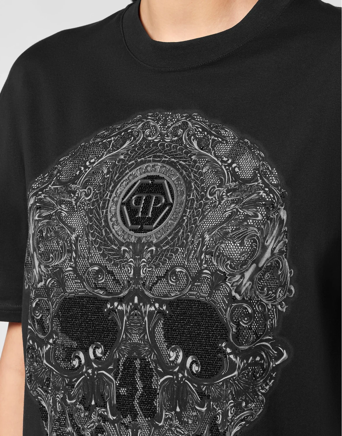 T-shirt Round Neck SS Baroque, цвет: Черный