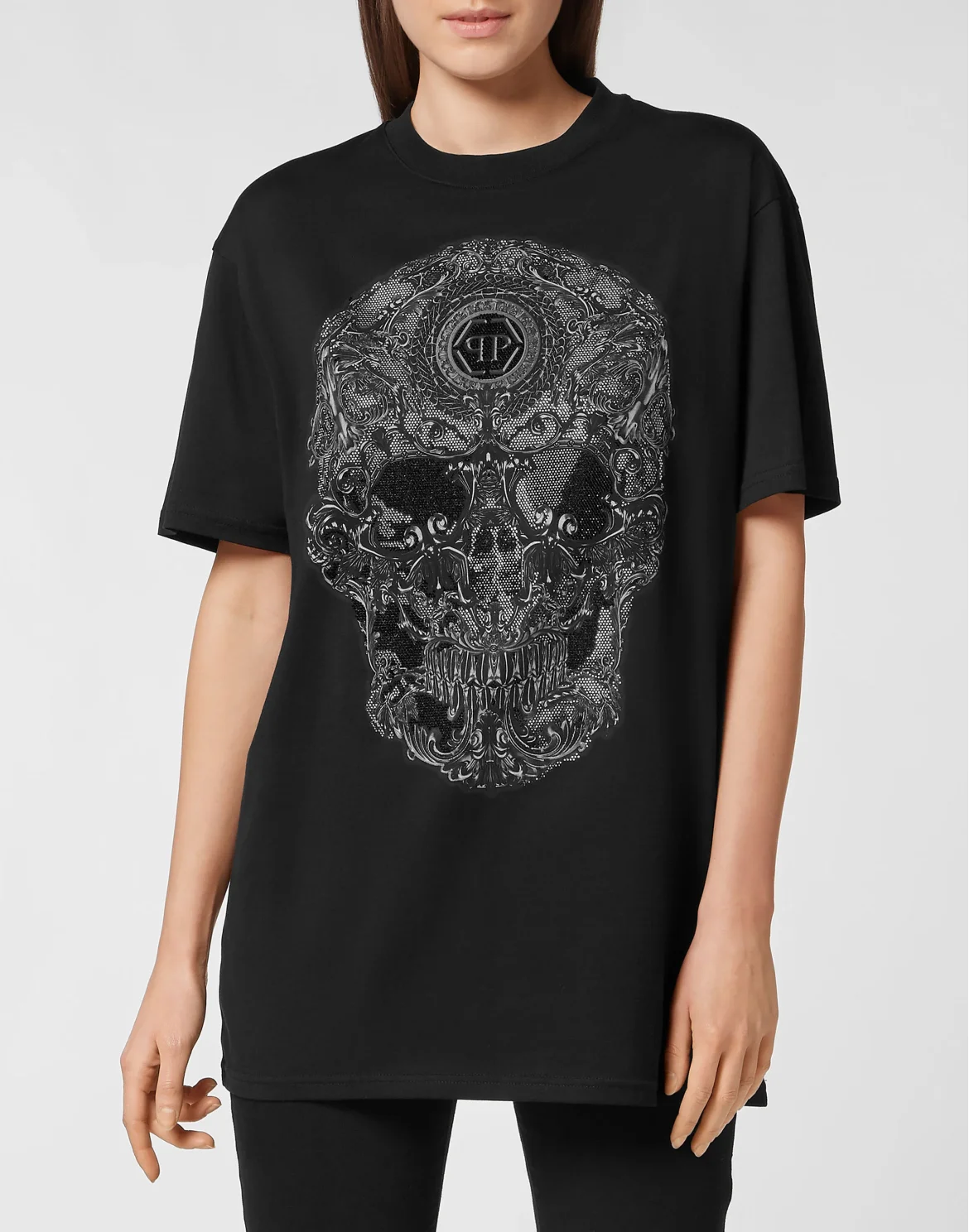 T-shirt Round Neck SS Baroque, цвет: Черный