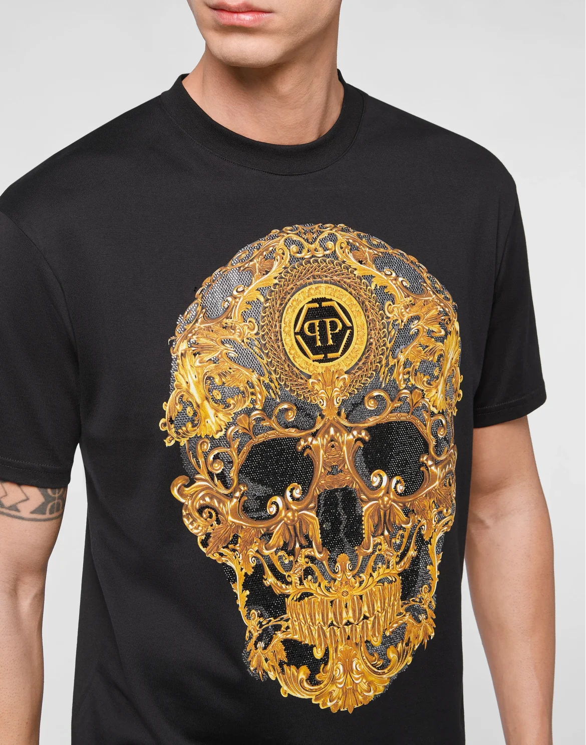 T-shirt Round Neck SS Baroque, цвет: Черный