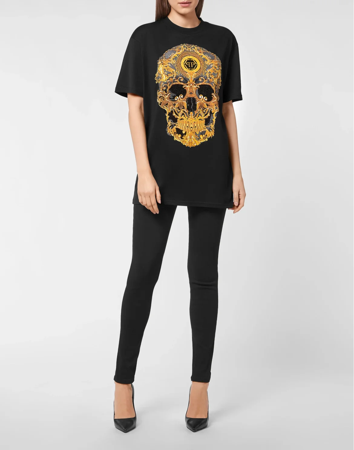 T-shirt Round Neck SS Baroque, цвет: Черный