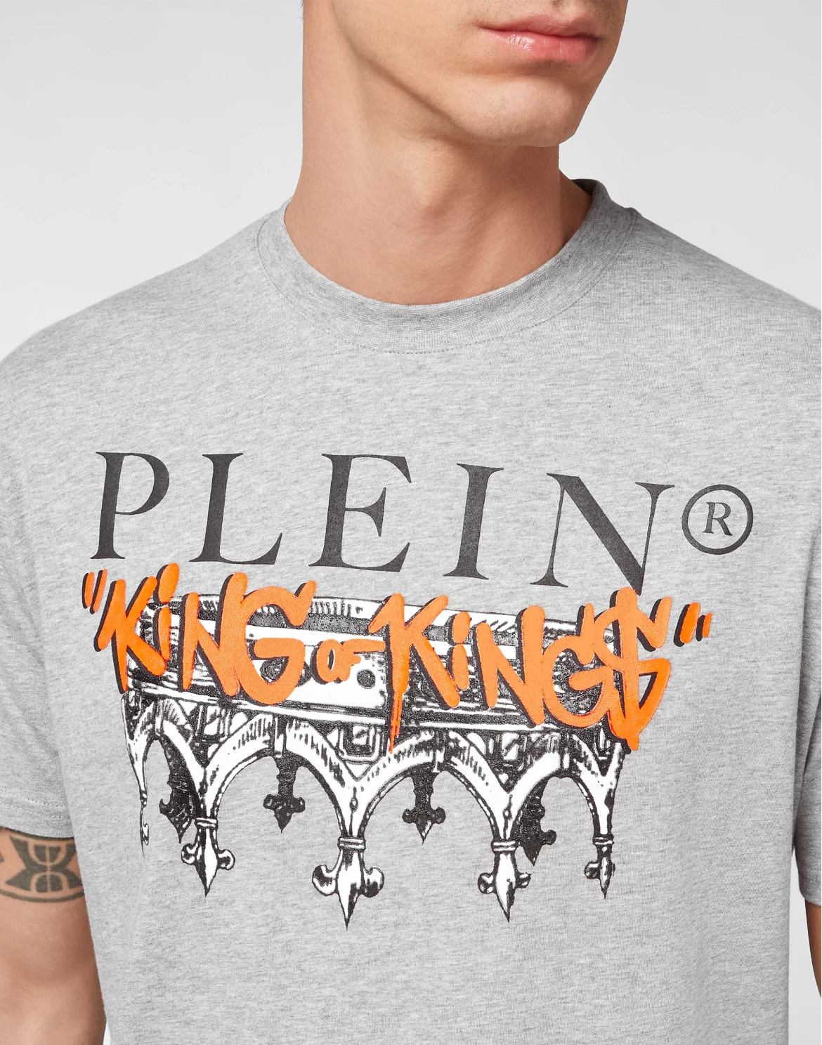 T-shirt Round Neck SS King Plein, цвет: Серый