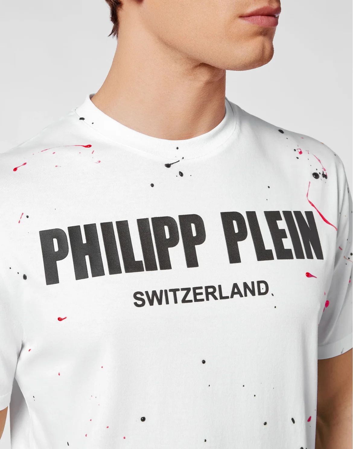 T-shirt Round Neck SS Hand Painted  Philipp Plein TM, цвет: Белый