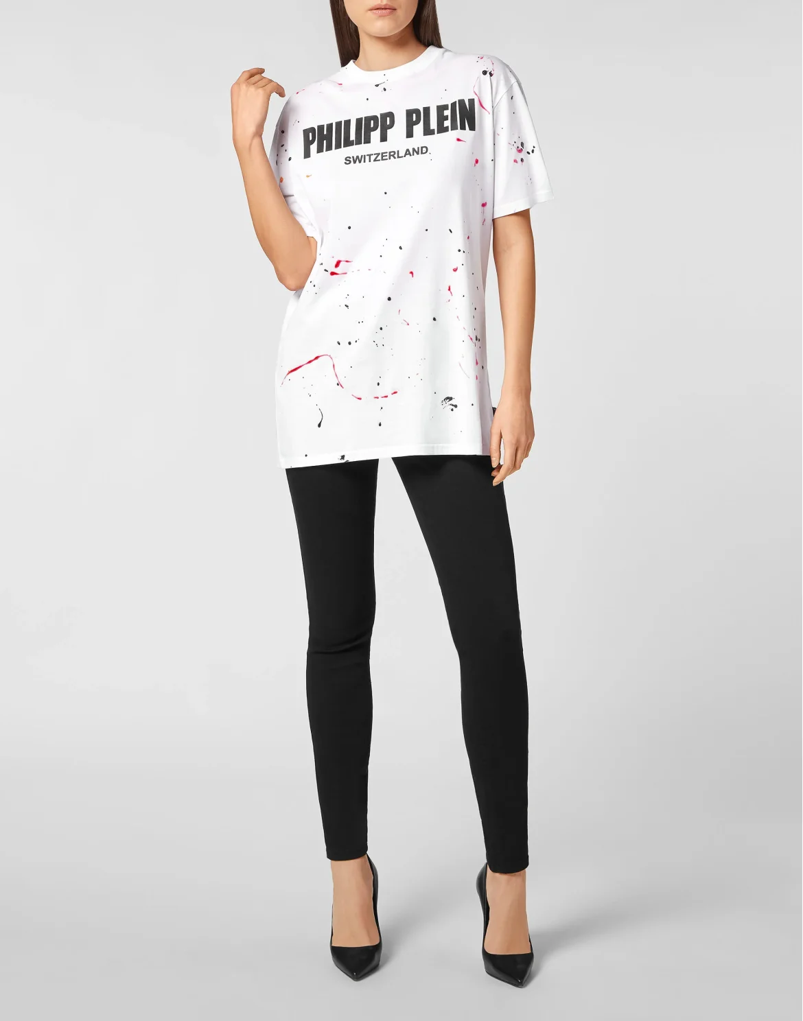 T-shirt Round Neck SS Hand Painted  Philipp Plein TM, цвет: Белый