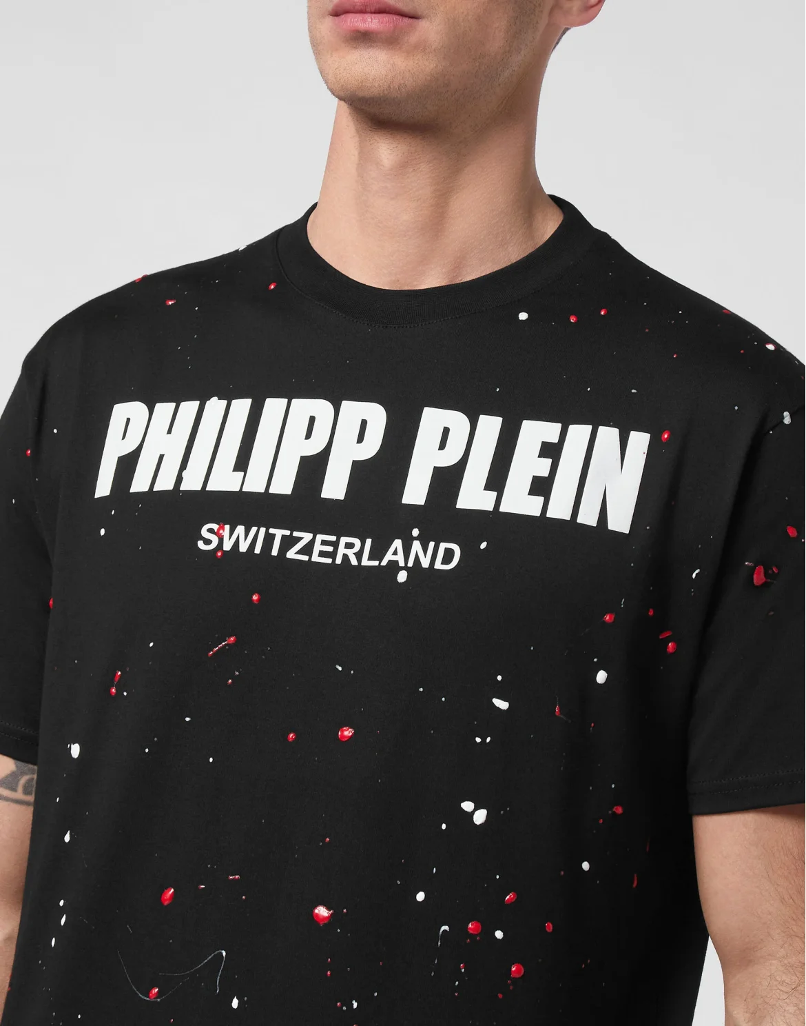 T-shirt Round Neck SS Hand Painted  Philipp Plein TM, цвет: Черный