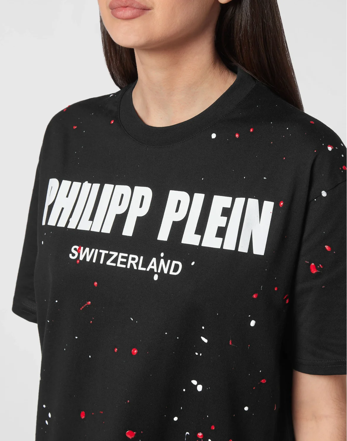 T-shirt Round Neck SS Hand Painted  Philipp Plein TM, цвет: Черный